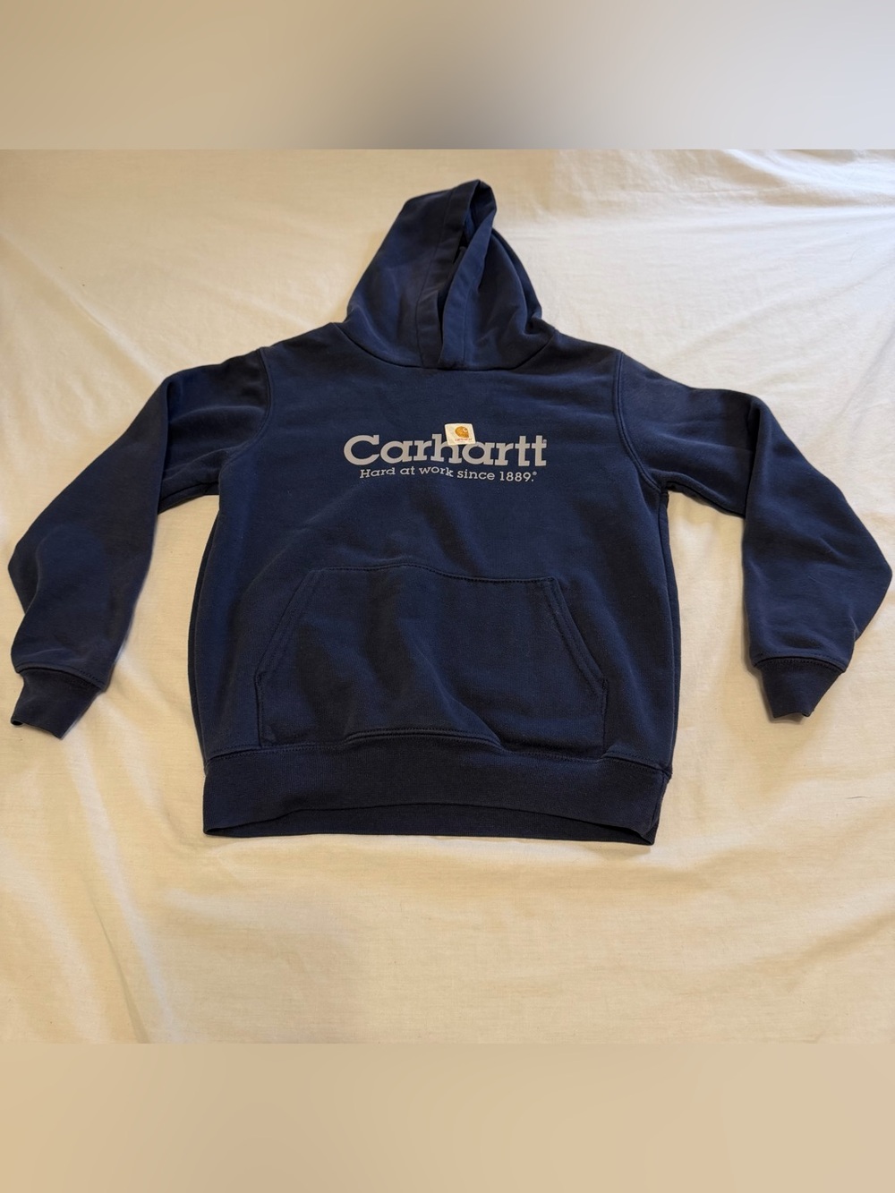 Carhartt Men's Navy Logo Hoodie Size M8 yyk219navy